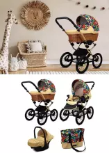 Babylux Classic Art.286132 Jungle Flowers  Детская классическая коляска 3 в 1