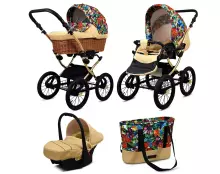 Babylux Classic Art.286140 Garden Flowers Детская классическая коляска 3 в 1