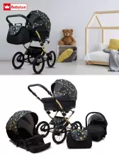 Babylux Margaret Gold Art.286151 Black Dots Bērnu klasiskie ratiņi 3 vienā