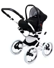 Babylux Margaret White Art.286167 Magic Grey Classic 3-in-1 baby stroller