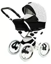 Babylux Margaret White Art.286172 White Dots Classic 3-in-1 baby stroller