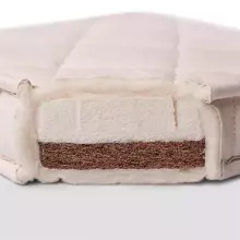 La Bebe™ matracis 120×60 cm Sleep, kokosšķiedra + HR putas + aitas vilna, 6 cm kokos + 2 cm HR putas