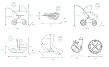 Babylux Gold Lux Art.28621 Onyx Universal 3-in-1 stroller