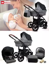 Babylux Optimal Art.286498 Grey Flex Black Universal 3-in-1 stroller