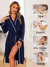 Italian Fashion Women Bathrobe Long Sleeve Art.286674 Navy  Халат для беременных