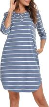 Italian Fashion Night Dress Art.286679 Navy  Maternity/Nursing Nightgown
