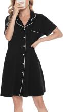 Italian Fashion Nightdress Art.286682 Black  Naktskrekliņs grūtniecēm / barošanai  ar podziņam
