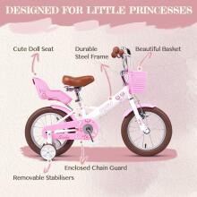 Glerc Kids Bike Wheels Collas 14'  Art.287152 White Детский двухколесный велосипед с дополнительными колёсиками