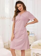 Italian Fashion Night Dress Art.287192 Pink Maternity/Nursing Nightgown