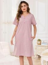 Italian Fashion Night Dress Art.287192 Pink Maternity/Nursing Nightgown
