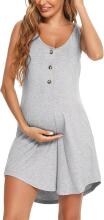 Aseniza Maternity Nightdress Art.287251 Gray  Maternity/Nursing Nightgown