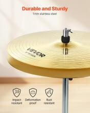 Vevor 6 Piece Cymbal Set Drumsticks Art.287554 алюминиевые тарелки, ударная установка, включающая хай-хэт 355 мм, крэш 400 и 455 мм, райд 505 мм, сплэш 254 мм