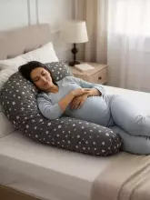 La Bebe™ Moon Cotton Maternity Pillow Art. 5-171 Wild Life. Large pregnancy pillow with Memory Foam filling (especially soft and quiet filling)