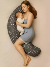 La Bebe™ Moon Cotton Maternity Pillow Art. 5-172 Wild Life. Large pregnancy pillow with Memory Foam filling (especially soft and quiet filling)