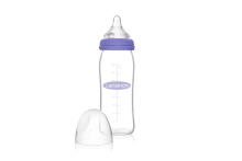 Lansinoh GLASS Feeding Bottle with NaturalWave® Teat  Art.77250 stikla barošanas pudele 240 ml + dabīgā/vilnīša nipelis