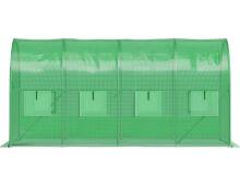 Siltumnīca tunelis dārza folijā 4x2x2 m 8 m² metāla rāmis folija UV 2 ieejas