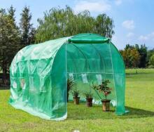 Siltumnīca tunelis dārza folijā 4x2x2 m 8 m² metāla rāmis folija UV 2 ieejas