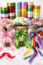 Gift Paper Satin Ribbon Art.287786 Mix Color Сатиновая лента для упаковки подарков 25мм/25м,1 шт