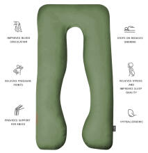 La Bebe™ Cushy Maternity Pillow Art.91911 Green 155x80cm