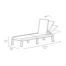 Atlas sun lounger with cushion light grey
