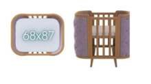 La Bebe™ Boho Bed Art.288282 Комфортный овальный детский поролоновый матрас 68x87x9cm(Совместим с Ingvart)