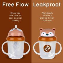 Tum Tum Baby Cup Art.288463 Fergus Fox Pudelīte ar  salmiņu  no 6 +mēn, 200 ml