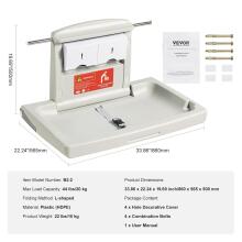 Kidsworld Removable Changing Table  Art.288487 White Pārtināmais galds (stiprināms pie sienas)