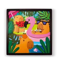 Splat Planet Wooden 3D Coloring Picture, Capybara