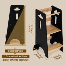 Cosyland Wooden Learning Tower Art.288718 Black Деревянный кухонный табурет/ступенька для малышей
