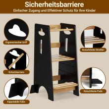 Cosyland Wooden Learning Tower Art.288718 Black Деревянный кухонный табурет/ступенька для малышей