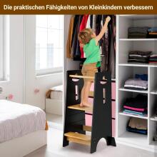 Cosyland Wooden Learning Tower Art.288718 Black Деревянный кухонный табурет/ступенька для малышей