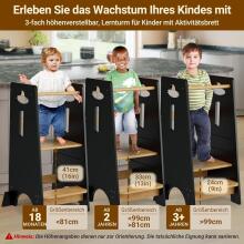Cosyland Wooden Learning Tower Art.288718 Black Деревянный кухонный табурет/ступенька для малышей
