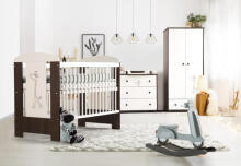 Klups Little Safari Giraffe Art.288881 White/Nut  Children's furniture set: bed and chest of drawers