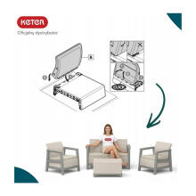 Garden furniture set Scandi Linea 2 Seater Set pebble grey/light beige