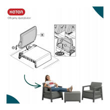 Dārza mēbeļu komplekts Scandi Linea Balcony Set oļu pelēks/gaiši bēšs