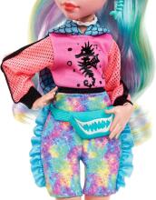 Monster High Lagoona Blue lelle – skolas stils ar kapuci un velosipēda šortiem
