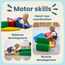 Mega Fort – Soft Play XL būvēšanas komplekts bērniem (kāpšanai, rāpošanai un piedzīvojumu klucīšu veidošanai)