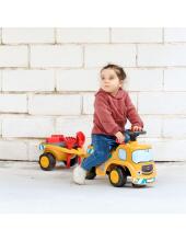 FALK Ride-On Construction Truck JCB with Trailer and Accessories for Ages 1-3