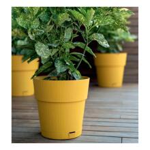 Flower pot with tray Ethica &Oslash;20x19cm mustard yellow
