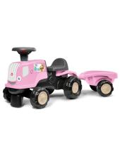 FALK Ripojošais Traktors ar Piekabi Birdy Farm Rozā 1-3 Gadi