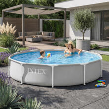 Садовый каркасный бассейн круглый 305x76 см, серый, INTEX 26700ND