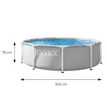Садовый каркасный бассейн круглый 305x76 см, серый, INTEX 26700ND