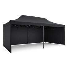 Dārza paviljons 3 sienas 3 x 6m melns plonos