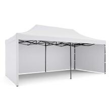 Dārza paviljons 3 sienas 3 x 6m balts plāns