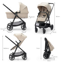 KinderKraft Newly 3 in1 Art.222812 Beige Universal 3-in-1 stroller + car seat