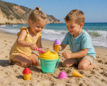 Bebe Basic Sand Toys Ice Art.290212 Набор песочных принадлежностей/Пляжный набор для песка ,5 шт