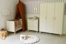 Klups Laura Art.290246 Champagne  Children's furniture set: bed and chest of drawers