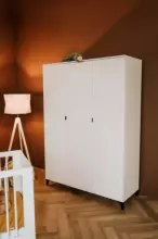 Klups Mia Art.233090 White Children's wooden crib 120x60 cm + chest of drawers