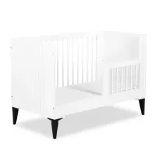Klups Mia Art.233090 White Children's wooden crib 120x60 cm + chest of drawers