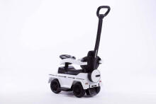 Ride-on car wiht handle - 653 - rubber wheels - eco-leather - MERCEDES G350D - WHITE